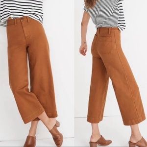 Madewell Emmett Slim Wide Leg Crop Pants Brown Women’s Size 26